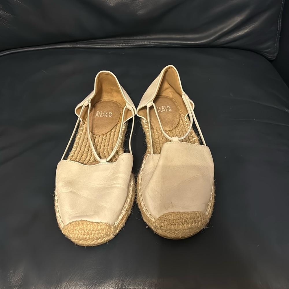 Eileen Fisher white espradille, size 8